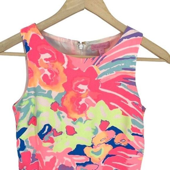 Lilly Pulitzer Womens Floral Donna Shift Romper Skort Dress Multi-Color Size 00 - Picture 3 of 13